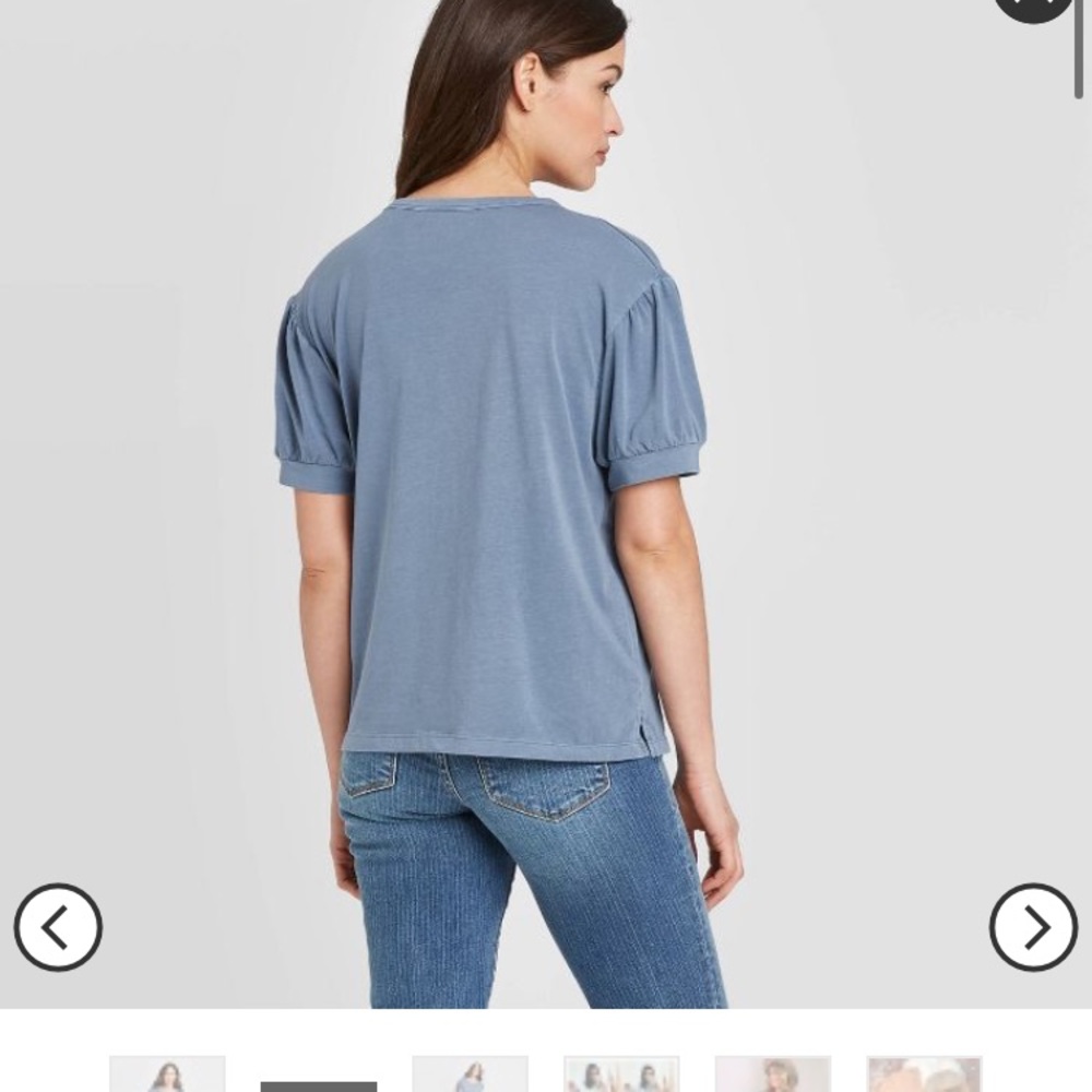 Puff Short Sleeve T-Shirt Universal Thread Blue - Picture 2 of 5